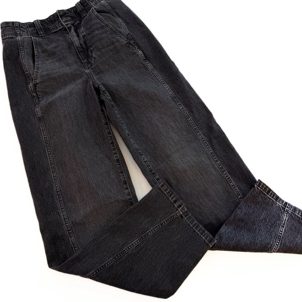 Madewell Jeans Womens 25 Washed Black Tapered Denim Trousers High Rise - Picture 6 of 11